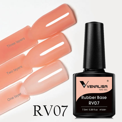 7.5ml Venalisa HEMA Free TPO Free Rubber Base Jelly Pink Soak Off UV LED Gel Polish Semi Permanent Nail Manicure Varnish