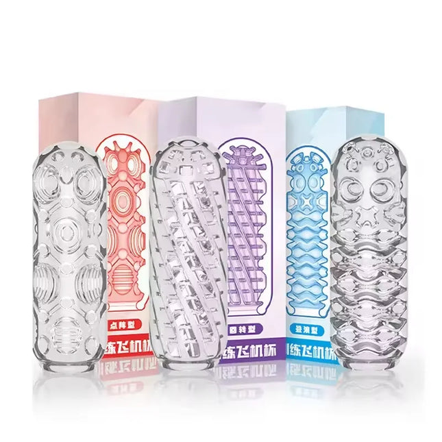 Soft Male Masturbator Cup Pussy Sex Toys Transparent Vagina Adult Endurance Exercise Adult supplies Vacuum Pocket Cup for Men