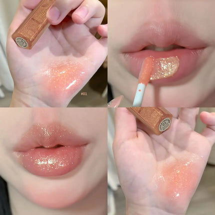 Cizn Galaxy Qin Lip Gloss Moisturizing and Long-Lasting Fine Shimmer Plumping Lip Gloss Mirror-Like Water Gloss Daily Lipstick Cosmetics Same Style as Girl Groups