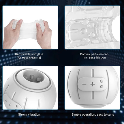 Squeeze Vibration Clip Male Masturbator Penis Trainer Oral Sex Portable Pocket Pussy Electric Masturbation Cup Sex Toy for Men