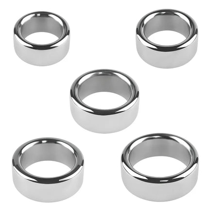 7 Size Small Stainless Steel Metal Penis Lock Cock Ring Set Male Erection Delay Time Penis Ring Bondage Sex Toy For Big Man