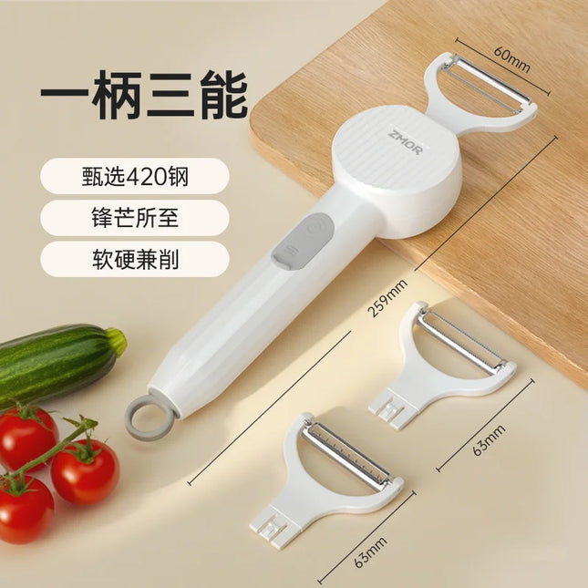 Electric fruit and vegetable peeler automatic peeler household multi-function peeler stainless steel fruit peeling tool