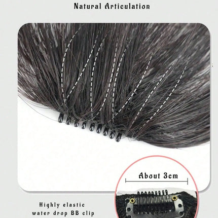 10Inch Middle Parted Synthetic French Bangs Hair Extension Left&Right Side Bangs With Seamless BB Clips Easy Clip In Fringe Hair