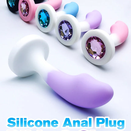 Silicone Anal Plug 3 color 3 Sizes Butt Plug Crystal Base Analplug Sex Toys For Woman Men Anal Toys Anal Dildo Adult Toys