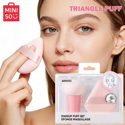 MINISO Soft Skin Friendly Easy Foundation Powder Puff Set Foundation Pad Powder Sponge Face Concealer Applicator Makeup Tool