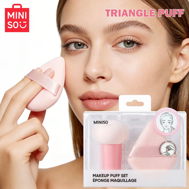 MINISO Soft Skin Friendly Easy Foundation Powder Puff Set Foundation Pad Powder Sponge Face Concealer Applicator Makeup Tool