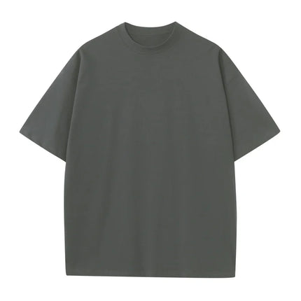 230G M-5XL Solid T Shirt 100% Cotton Gym Sport Fitness Loose Large Size Men Short Sleeve Running Shirt Men Workout Training Tees