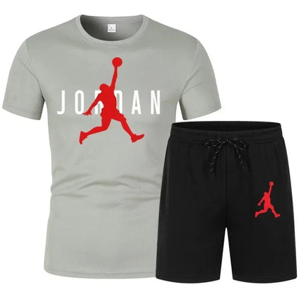 Summer Popular Men's T-shirt + Shorts Suit Men's Sports Suit Printed Casual Fashion Short-sleeved T-shirt Set Men's Jogger Suit Set