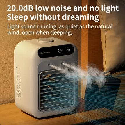 USB Desktop Fan Water tank Mini Air Cooler Portable Personal Cooling Device 1800mAh Lithium Battery Low Voltage Operation Fan