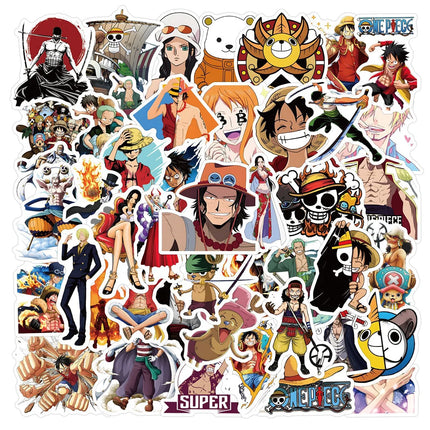 50/100pcs Japan One Piece Anime Stickers Cartoon Decals DIY Skateboard Car Laptop Motorcycle Waterproof Cool Sticker Classic Toy