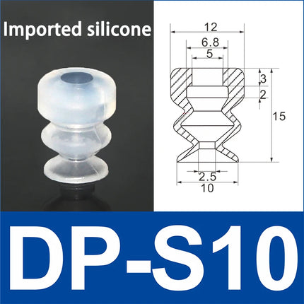 10Pcs Industrial robotic arm small vacuum suction cup single-layer SP double-layer DP three-layer MP silicone strong suction cup