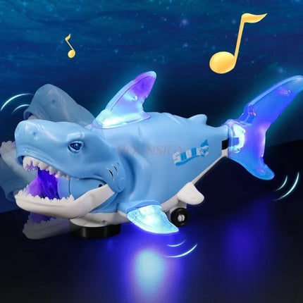 Children's toys with sound and movement, sharks swaying, fish toys with light, music, electric fish gifts