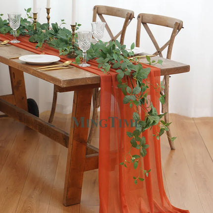 Soft Table Runner Blush Dust Pink Gauze Rustic Boho Natural Wedding Party Baby Shower Dinning Ornament Decoration