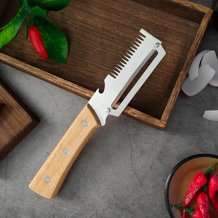 3-in-1 Stainless Steel Peeler & Scallion Shredder with Bottle Opener for Peeling and Slicing Fruits and Vegetables Kitchen Tool