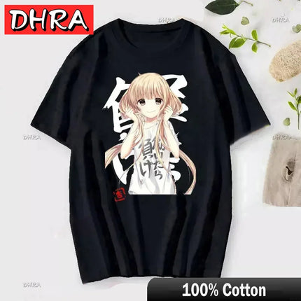 If You Work You Lose Anzu Futaba Version T-Shirt Cute Kawaii Anime Jirai Kei Tshirt Danshi Tees for Men Funny Cartoon Otaku Tops