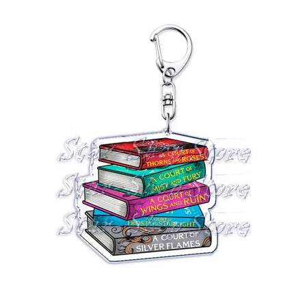 Acotar Books Keychain for Accessories Bag Rhysand Feyre A Court of Thorns and Roses Key Chain Ring Keyring Jewelry Fans Gifts