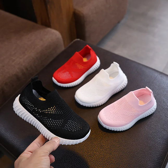 Children's Running Sneakers Boys Girls Casual Mesh Breathable Non-Slip Walking Patchwork Tennis Toddler Soft-Soled Girls' Shoes