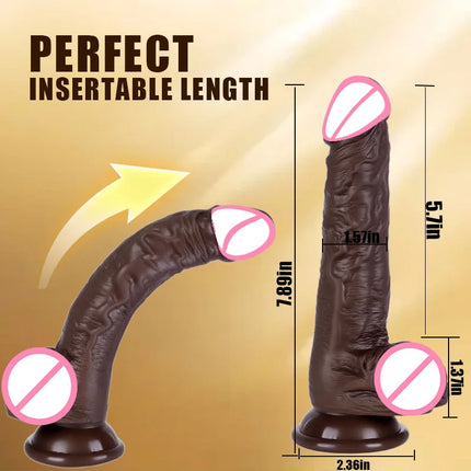 1pc 8.6inch Thrust Realistic Dildo Vibrator With 9 Telescopic And 10 Vibration Modes With Heating, Silicone Soft Realistic Remote Control Adult Sex Toy For G-spot Vibration Stimulation With Powerful Suction Cup