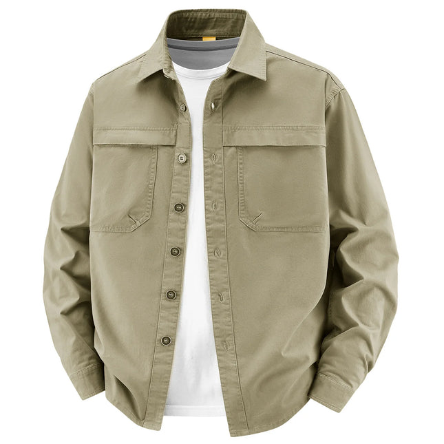 2026 New Style Casual Retro Long-Sleeved Shirt Men's Spring/Autumn Workwear Pure Cotton Washed Shirt Jacket Coat
