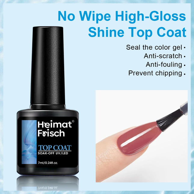Heimat Frisch 1/3 Bottle Base Gel + Top Gel + Matte Top Gel – A multi-functional gel nail polish with a base and top coat for ea
