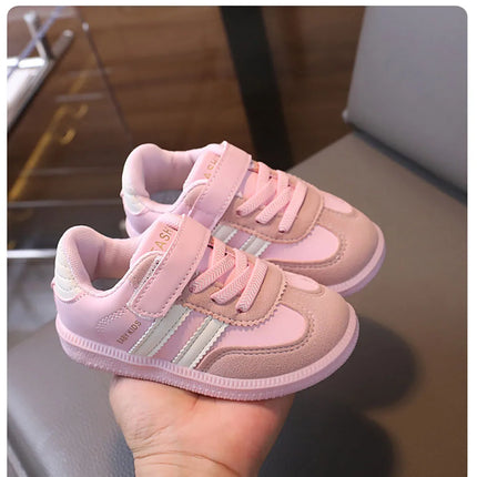 PU Leather Sport Shoes For Children Soft-soled Waterproof Girl's Sneakers Ergonomics Anti-slippery Toddler Shoes For Kids