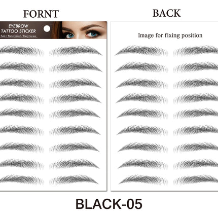 6D Hair-like Eyebrow Sticker Water-based Brow Tattoo Stickers Long Lasting Waterproof Nutural Enhancers False Eyebrows Cosmetics
