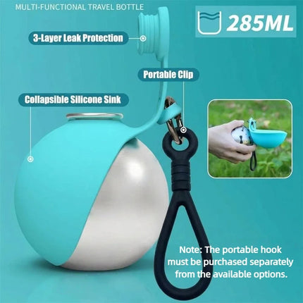 2-in-1 Dog Water Bottle with Bowl Leak Proof Lightweight Pet Travel Hydration Dispenser Portable Easy Carry Outdoor Water Cup