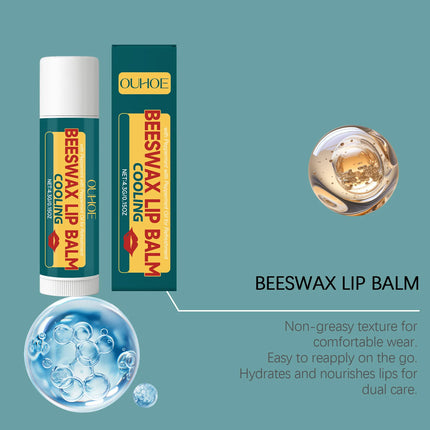 Mint Beeswax Lip Balm Improve Dryness Reduce Dead Skin Fade Lips Lines Non-Sticky Moisturizing Brighten Lipstick Daily Lip Care
