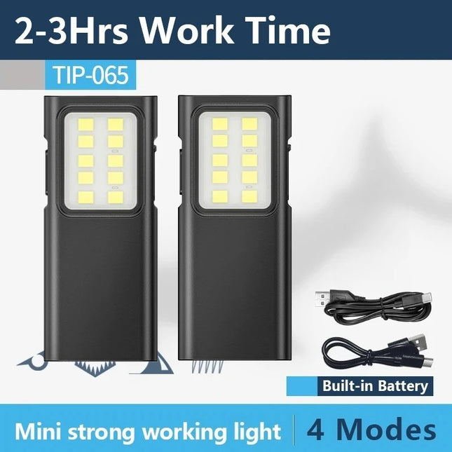 Mini Handheld EDC Flashlight Powerful USB Rechargeable Pocket Torch Portable Pen Clip Work Light Outdoor Emergency Camping Lamp