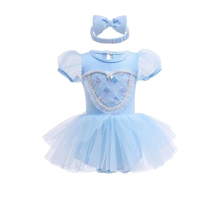 Baby Romper TUTU Dress With Headband Infant Baby Princess Girl Clothes Size 3-18M Cute Design Baby Dress Party Costumes