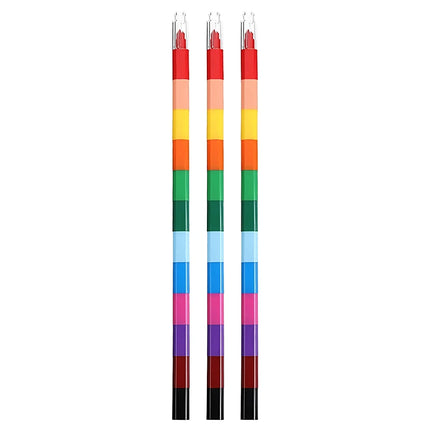 Rainbow Crayon 12-Color Stackable Crayons Painting Stationery Fun Building Blocks Crayon Birthday Festival Gift for Boy Girl ZYF