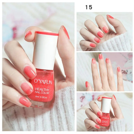 Glossy 8ml Nail Polish No-bake False Nail Nail Art Manicure Quick Dry Tearable Nail Art Oily Mood Nail Polish Woman