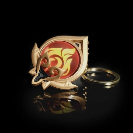 New Teyvat Vision Fontaine Water God Focalors Lyney and Lynette Keychain Luminous 7 Element Eye Of Original God Toy KeyRing