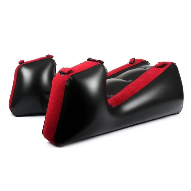 Sex sofa Chair Bed Split leg Bandage tie pad inflatable sex toy Adult Games Furniture Aid With Straps Flocking PVC