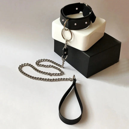 PU Leather Chain Collar Harness Belt Woman PU Leather Neck Harness Women Neck Accessorie