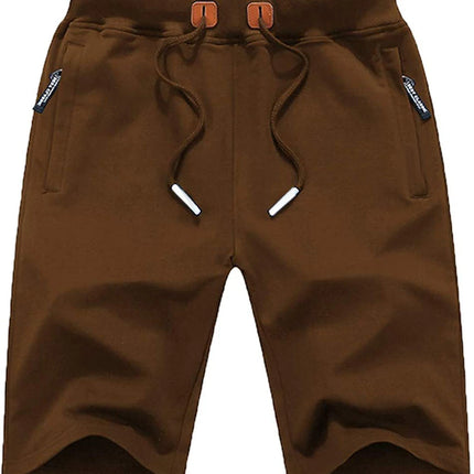 Drawstring Men's Cotton Shorts, Cozy Fit Slim Elastic Sports Shorts Man Casual Running Trendy Sweatpants Male Clothing