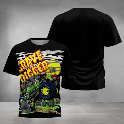 3D Print Cartoon Truck Monster Jam Baby Clothing 5 to 14 Years Male Outdoor Clothes for Children Boy Girl Child T-Shirt Top