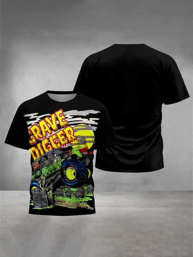 3D Print Cartoon Truck Monster Jam Baby Clothing 5 to 14 Years Male Outdoor Clothes for Children Boy Girl Child T-Shirt Top