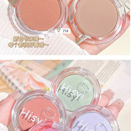HISYI monochrome blush whitening matte cosmetics vitality girl nude makeup natural smudge monochrome blush plate