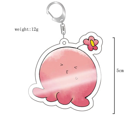 Anime Takopi’s Original Sin Cosplay Keychain Kawaii Pink Octopus Acrylic Pendant Key Chain Keyring Bag Accessories Prop Gift