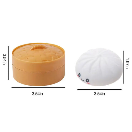 Colorful Dumpling Squishes Stress Balls Fidget Sensory Toys Simulation Food Squishies Bun with Steamer Fake Buns Fidget Toy