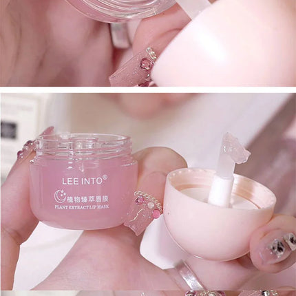 Leeinto Plant Essence Lip Care Set: Moisturizing, Long-Lasting Nourishment, Gentle Formula, Lightweight Texture, Lip Gloss, Lip Mask, Enhances Complexion, Pre-Makeup Primer, Essential for Daily Commuting and Dating, Night Car