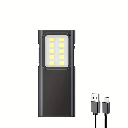 EDC Flashlight Keychain Light Super Bright With Pen Clip Mini LED Flashlight, USB Charging Port Emergency Work Camping Light