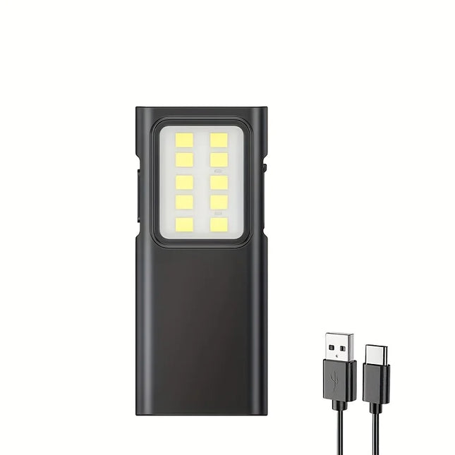 EDC Flashlight Keychain Light Super Bright With Pen Clip Mini LED Flashlight, USB Charging Port Emergency Work Camping Light