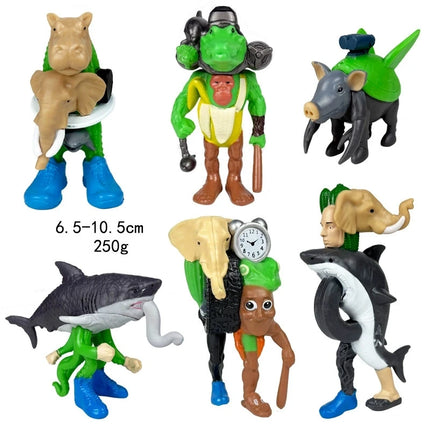 Tungtungtung Shanhaijing Wooden Stick Man Shark Model Funny Doll Action Figures Decorations PVC Toys Collectible Kid Boy Gifts