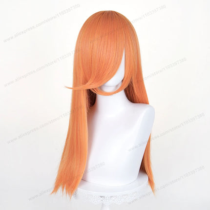 60cm Long Straight Cosplay Synthetic Wig With Bangs Golden Yellow Green Blonde Purple Heat Resistant Hair Anime Wigs + Wig Cap
