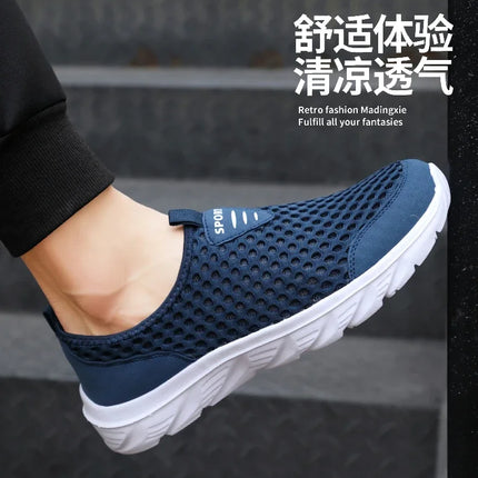 YRZL Lightweight Men Casual Shoes Breathable Slip on Male Casual Sneakers Anti-slip Men's Flats Outdoor Walking Shoes Size 39-46