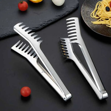 Multifunctional Stainless Steel Food Clip Barbecue Spaghetti Tongs Pasta Forks Kitchen Tools