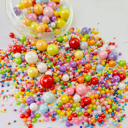 130g/4.58 Oz Pearl Sugar Sprinkles,Mix Size,Ice Cream Cake Toppings and Cookie Decorating,Wedding Party Chirstmas Supply