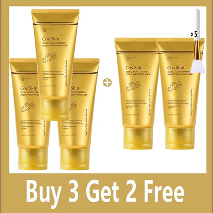 Kojic Acid Turmeric Overnight Wrapping Peel Off Mask Nourishes Hydrolyzed Collagen Glowing Skin Skin Firmnes Women Skincare